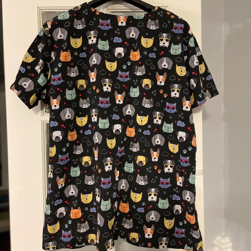 White Cross “Cool Cats and Dogs” Scrub top